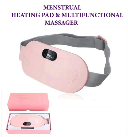Portable Menstrual Heating Pad Belt for Women – Electric Period Cramp Relief Massager with 3 Heat Levels, 4 Massage Modes & USB Rechargeable Heating Waist Belt