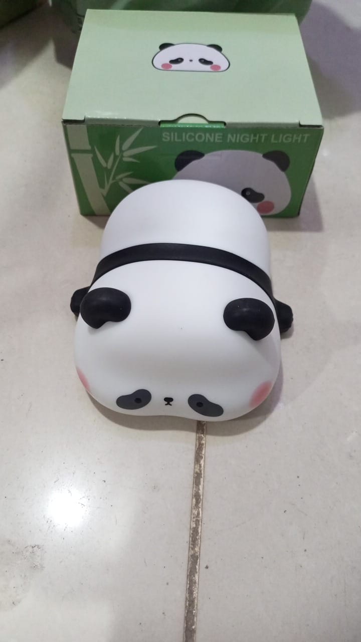 Panda silicone night light emitting soft warm LED glow ideal for nursery and children’s bedtime comfort and relaxation