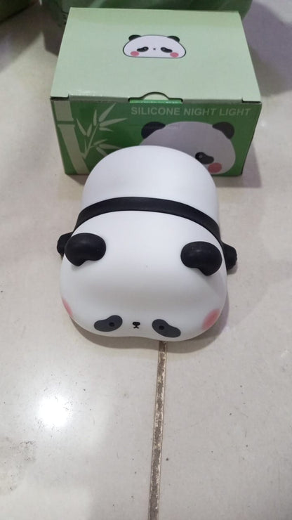 Panda silicone night light emitting soft warm LED glow ideal for nursery and children’s bedtime comfort and relaxation